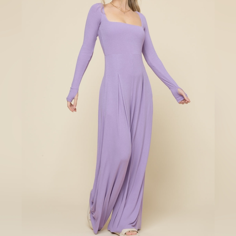 Popflex Active Blogilates Go With The Flow Long Sleeve Jumpsuit Lavender Haze M